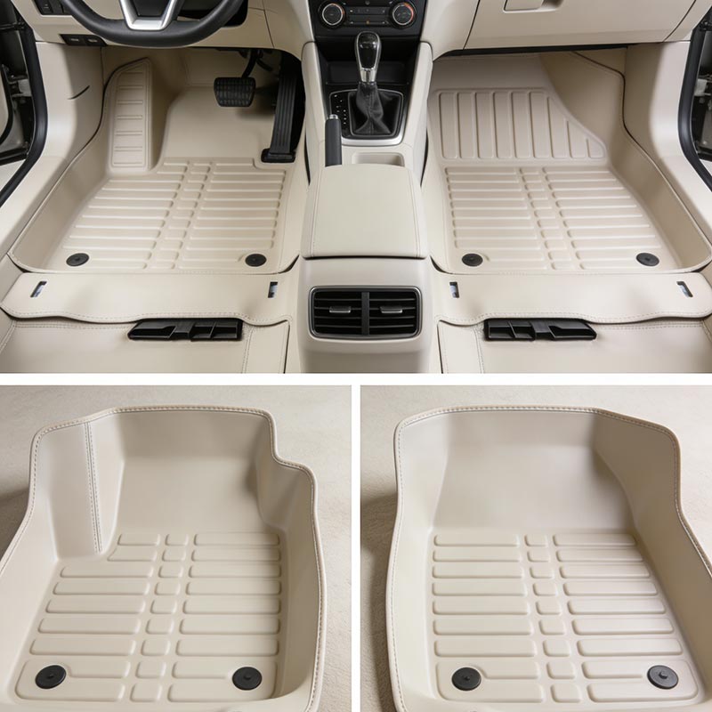 Helposti puhdistettava auton lattiamattosarja